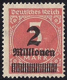 Germany #272  2mil M Numerial, Rose Red, Mint OG NH F-VF