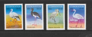 UZBEKISTAN #374-9 BIRDS MNH