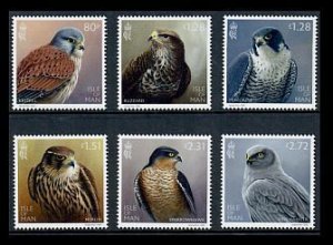 Isle of Man Birds of Prey on Set of Six MNH Stamps