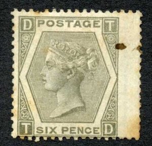 SG125 6d Grey plate 12 Un-used no gum and toned Cat 1900 pounds