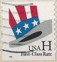 US 3265 (used on paper) (33¢) H coil, die cut 9.9 (1998)