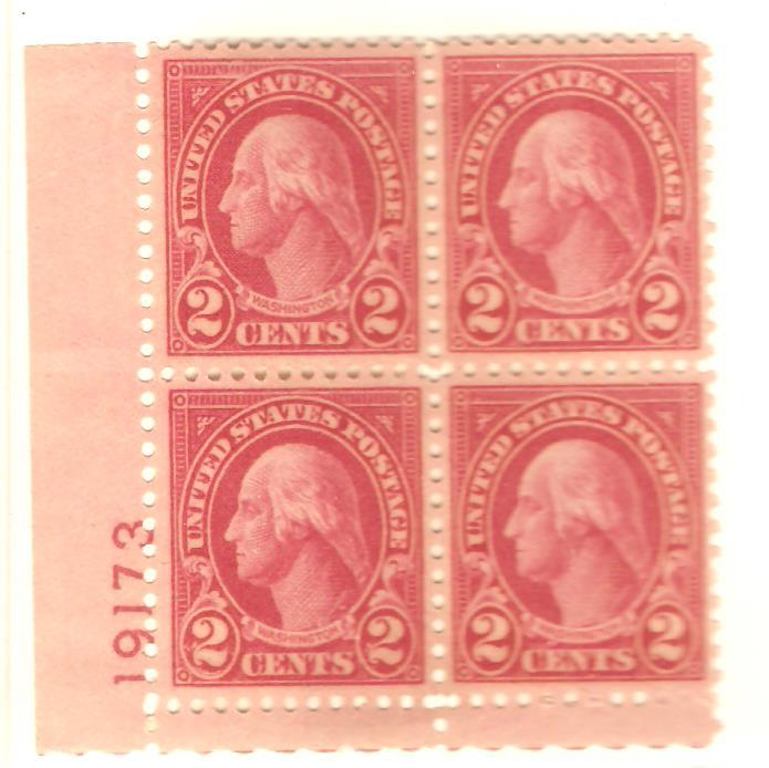 #634 Washington Plate Block Mint NH #19173 LL   ONLY