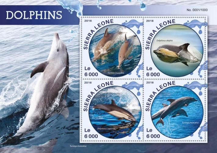 SIERRA LEONE 2016 SHEET DOLPHINS MARINE LIFE srl16106a