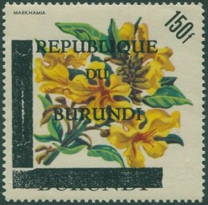 Burundi 1967 SG255 150f Markhamia flower with two bars ovpt MNH