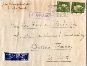 Netherlands 22 1/2c Queen Wilhelmina (2) 1940 's-Gravenhage Airmail to Dallas...