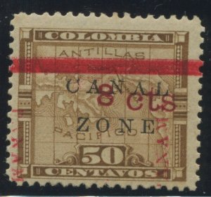 Canal Zone 15a Overprint Reading Down/Up Var. Mint Stamp with PF Cert HZ46