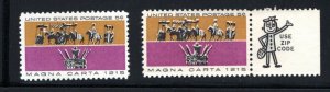 1265 MNH Magna Carta Black color shift with normal stamp . See scan