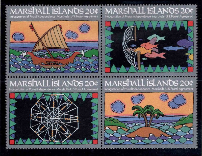 Marshall Islands Scott 31-34 MNH** Postal Services block