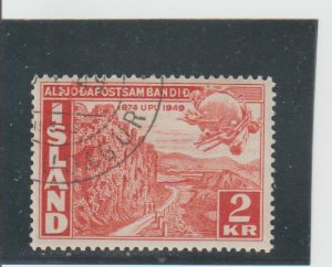 Iceland  Scott#  256  Used  (1949 UPU)