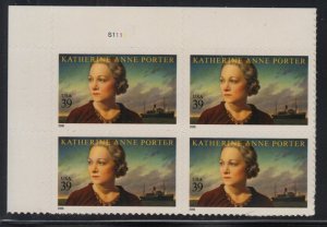 2006 Katherine Anne Porter author Sc 4030 MNH plate block of 4 position UL