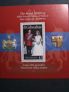 GIBRALTAR-2011-SC#1283-ROYAL WEDDING-MNH S/S-SCV.$12-VF