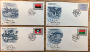 United Nations #477-492 Flag Set First Day Covers (FDC) 16 ArtCraft Covers 1986