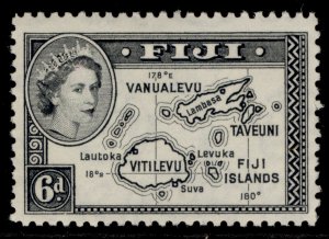 FIJI QEII SG287, 6d black, M MINT.