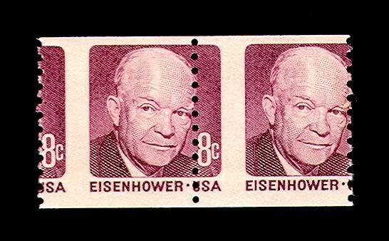 momen: US Stamps #1402 Coil Pair MNH Misperf ERROR