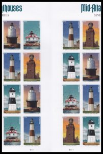 US 5625c Mid-Atlantic Lighthouses imperf NDC vert gutter block 16 MNH 2021