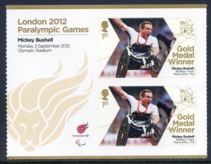 GB London 2012 Paralympics Mickey Bushell Gold 1st Class MNH SG3389a