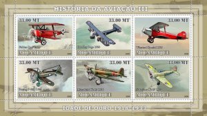 MOZAMBIQUE - 2009 - Aviation #3 Era of 1918-33 - Perf 6v Sheet-Mint Never Hinged