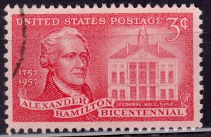 United States, 1957, Alexander Hamilton, 3c, sc#1086, used