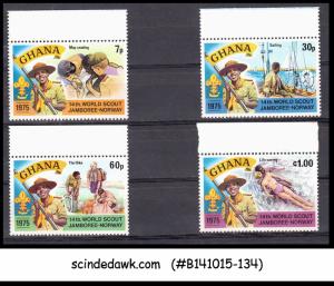 GHANA - 1975 14TH WORLD SCOUT JAMBOREE NORWAY - 4V - MINT NH