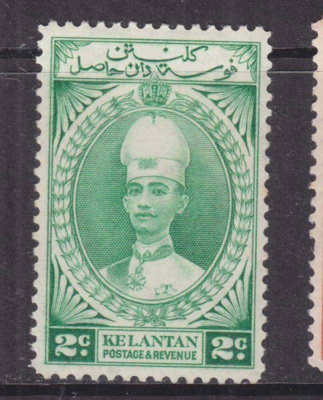 KELANTAN, 1937 Sultan Ismail, 2c. Green, lhm.