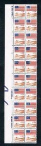 SCOTT  1890  FLAG WAVES OF GRAIN  18¢  PLATE STRIP OF 20  MNH  SHERWOOD STAMP