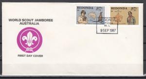 Redonda-Antigua, 1987 issue. Scout Jamboree issue. First day cover.