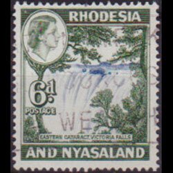 RHODESIA & NYASALAND 1959 - Scott# 164 Waterfalls 6p Used