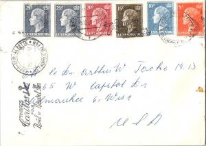 Luxembourg 5c, 10c, 15c, 20c, and 25c Grand Duchess Charlotte 1959 Esch-sur-A...