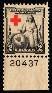 US 702 MNH VF 2 Cent Red Cross