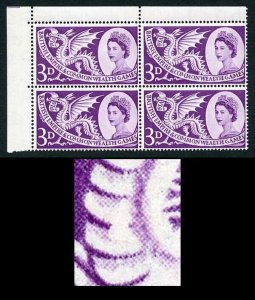 SG567a 1958 3d Games with Short Scale Variety R1/1 Block of 4 U/M