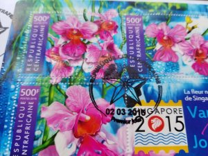 Central Africa Orchid 2015 Flower Flora FDC *Singapore Expo *odd shape *unusual