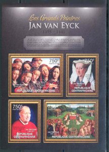 CENTRAL AFRICA 2012  THE GREATEST PAINTERS  JAN VAN EYCK SHEET NH