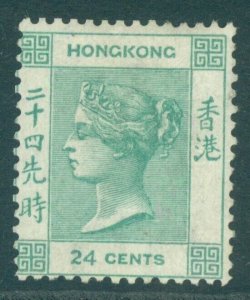 SG 14 Hong Kong 1863-71. 24c green. Fine mounted mint CAT £650