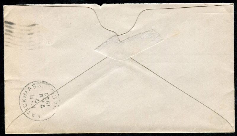 Postal Cover - BOSTON MA TO NATICK MA - MAR 6 1900 AMF-B14 F - S6348