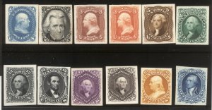 U.S. #63 : 78P4 Card Proof Set - 1c - 90c Portait Issues