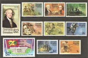 GRENADA GRENADINES Sc# 91 - 100 MNH FVF Set-10 American Bicentennial