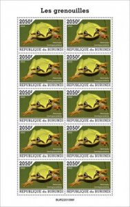 Burundi - 2022 Blue-back Reed Frog - 10 Stamp Sheet - BUR2201099f