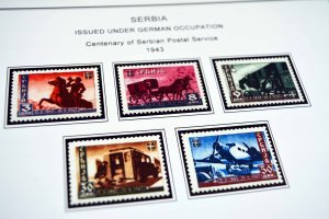 COLOR PRINTED OCCUPIED SERBIA +  YUGOSLAVIA 1941-1945 STAMP ALBUM PAGES (23 pgs)
