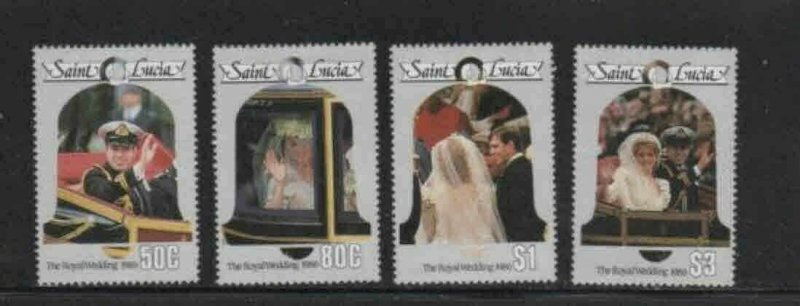 ST. LUCIA #846-849 1986 WEDDING PRINCE ANDREW MINT VF NH O.G