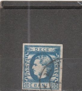 Romania  Scott#  38  Used  (1869 Prince Carol I)