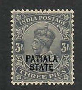 Patiala State- India;  Scott 60; 1928; Unused; H