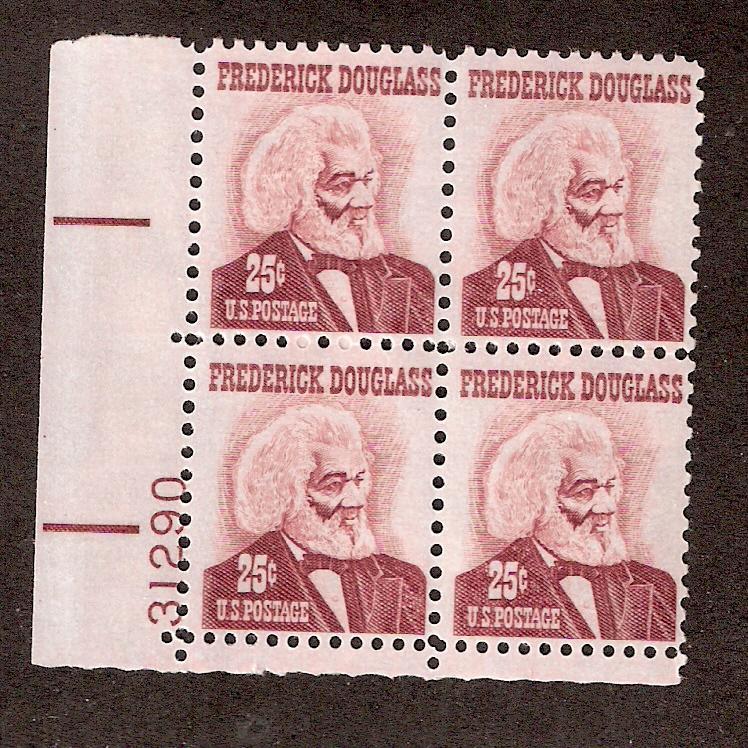 US #1290 Plate Block, Mint, NH Frederick Douglass