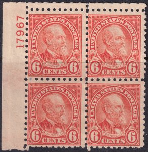 #587 Mint NH, Fine, Plate number block (CV $325) (CV $20 - ID41195) - Joseph ...