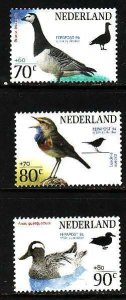 Netherlands-Sc#B677-9- id6-unused NH semi-postal set-Birds-Geese-1994-