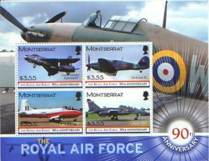 Royal Air Force, 90th Anniversary,  S/S 4, MONT08007