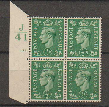 GB George VI  SG 485 UM _ Control J41 Cyl 125 Dot 