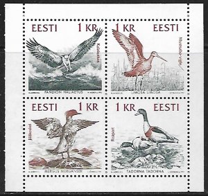 Estonia # 234a - Birds of the Baltic - pane - MNH.....{KlGr}