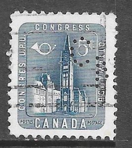 Canada 371: 5c Parliament Buildings, perfin, used, VF