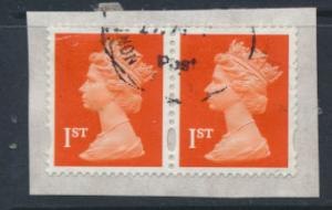 Great Britain SG 1667 Used pair  on  piece