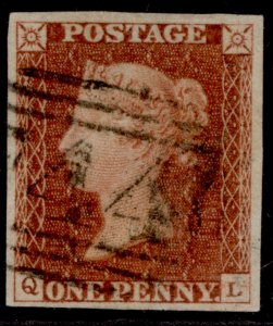 GB QV SG8, 1d red-brown, FINE USED. Cat £35.  QL